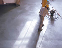 man polishing the flooring