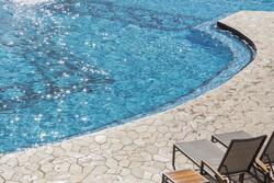 swimming pool with stamped concrete